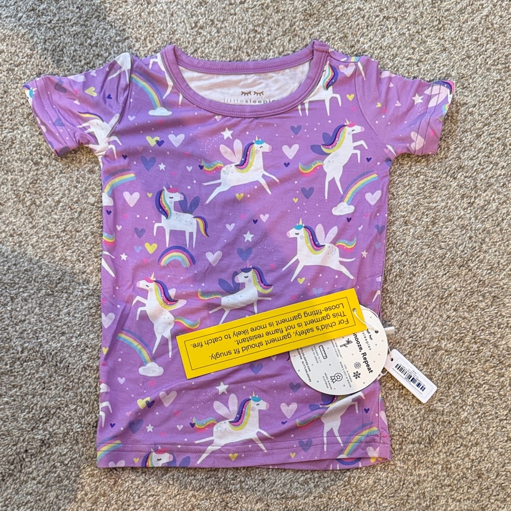 Purple Unicorn Girls Sleep Shirt
